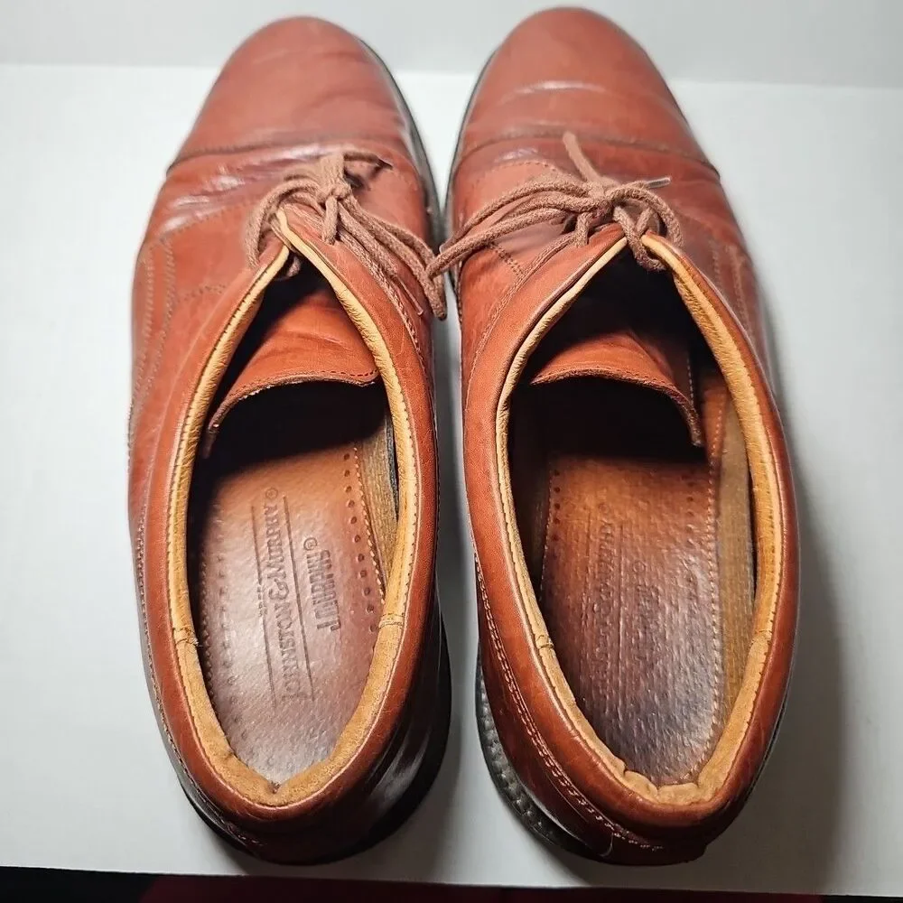 Men's Johnston & Murphy Passport Oxford Shoes 9M Brown Leather Cap-toe Italy